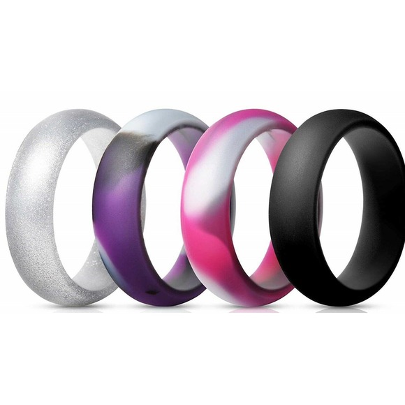 Camo Girl's World Jewelry - Silicone Wedding Rings For Women - DISNEY CAMO COMBO SET OF 4